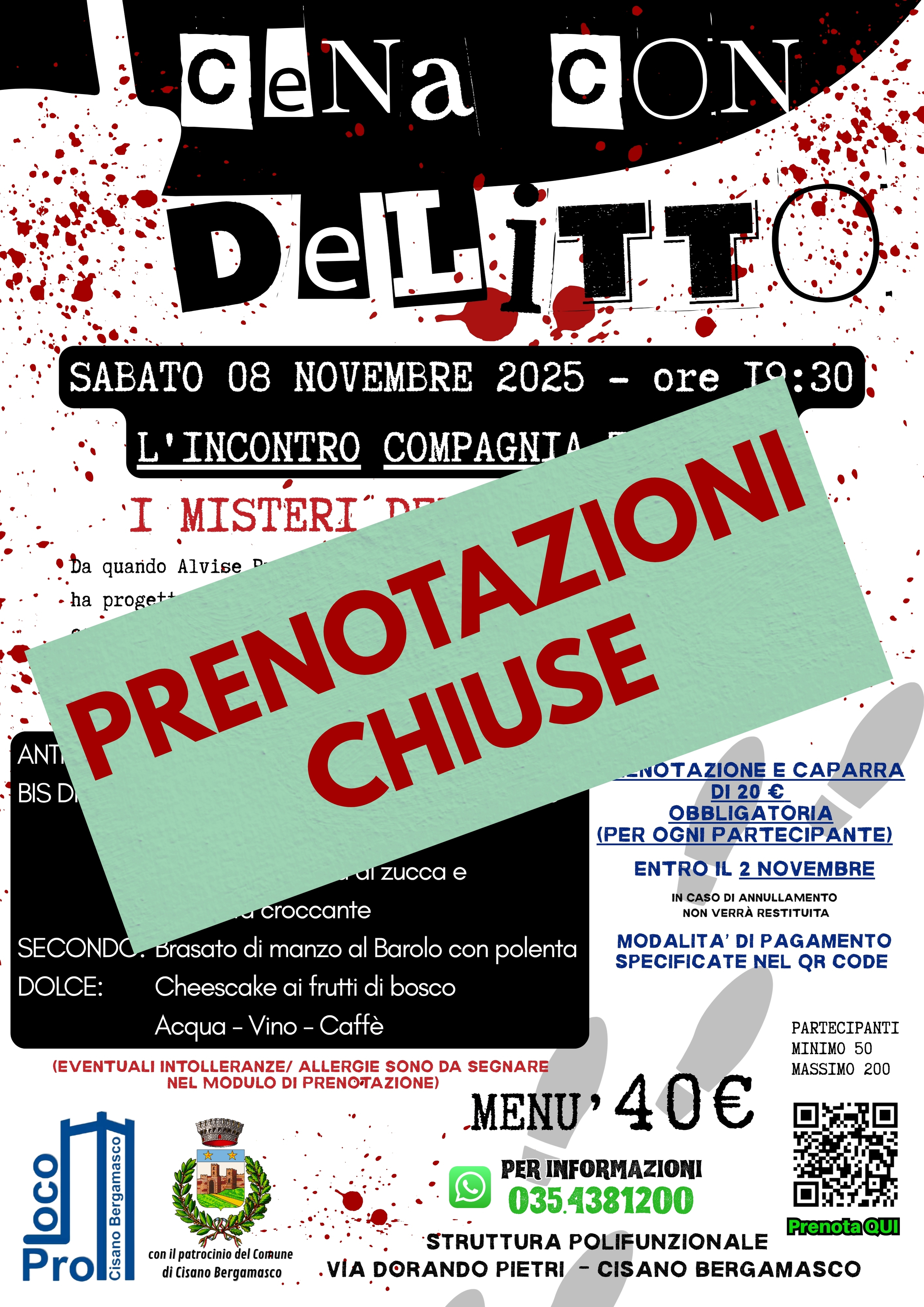 Prenotazioni Chiuse